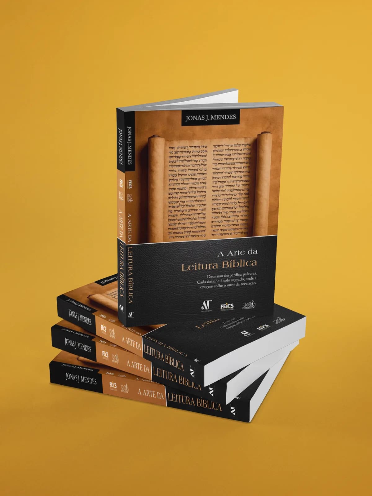 Exemplares de A Arte da Leitura Bíblica empilhados
